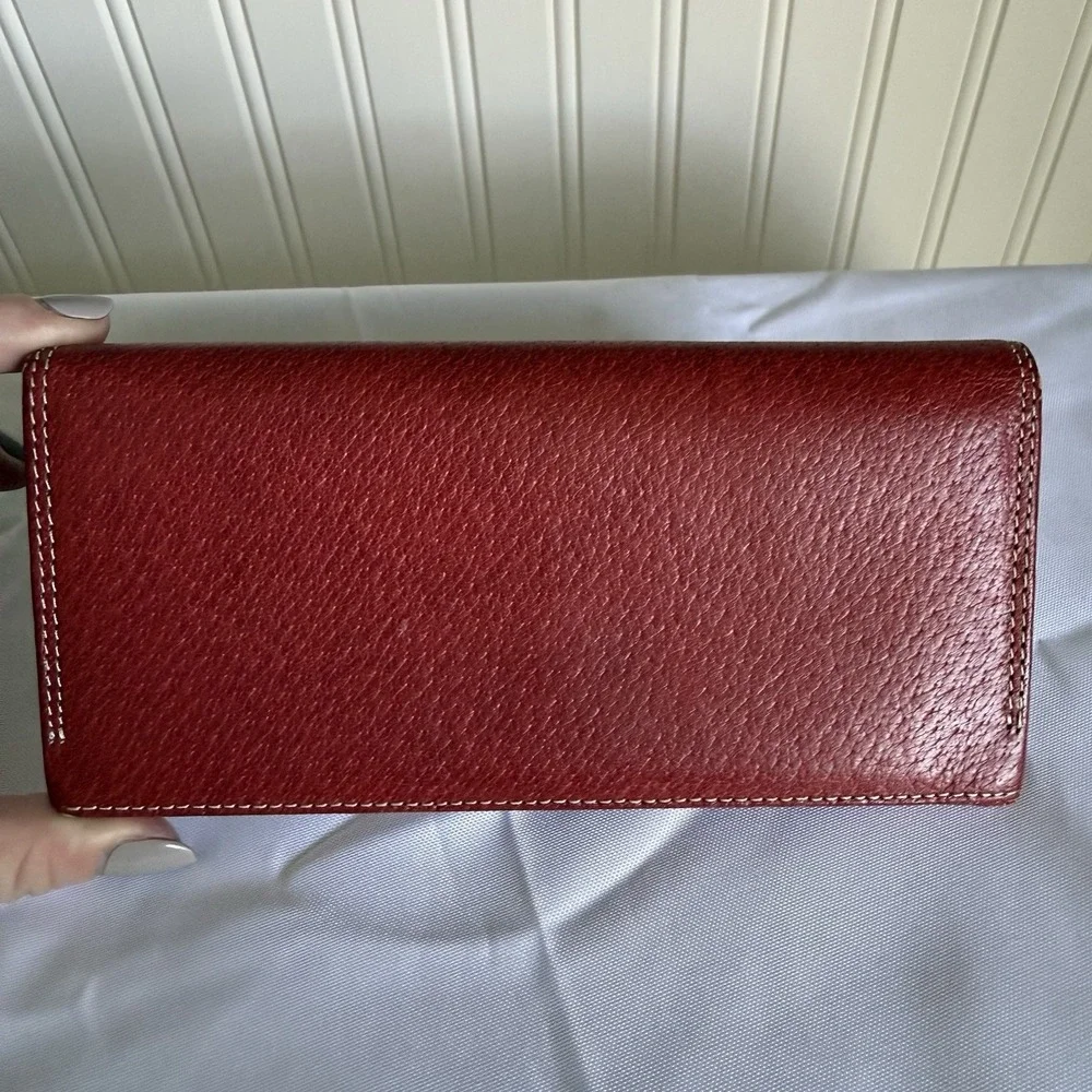 Paul Smith Unisex Red Leather Long Wallet Coin Change Purse Card Holder